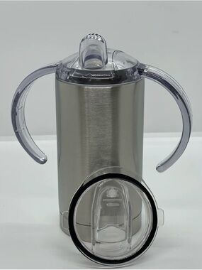 Insulated Stainless Steel 12 oz Sippy Cup with Clear Handles